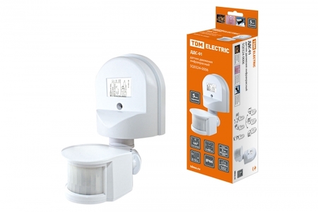 TDM ELECTRIC SQ0324-0006 Датчик движения  настенный  ДДС-01 1100Вт, 5-480с, 2-12м, 5+Лк, 180гр, IP44, TDM